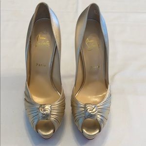 Christian Louboutin Sz-41 Miss Benin gold platform